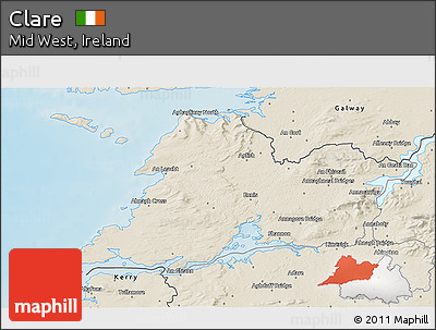 Shaded Relief 3D Map of Clare