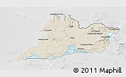 Shaded Relief 3D Map of Clare, lighten, desaturated