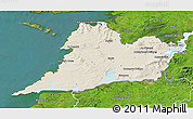 Shaded Relief 3D Map of Clare, satellite outside