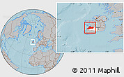 Gray Location Map of Clare, highlighted parent region, hill shading