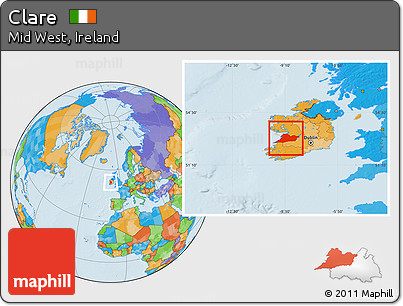 Political Location Map of Clare
