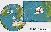 Satellite Location Map of Clare, highlighted country