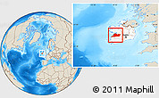 Shaded Relief Location Map of Clare, highlighted country