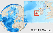 Shaded Relief Location Map of Clare, highlighted parent region, within the entire country
