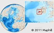 Shaded Relief Location Map of Clare, highlighted parent region