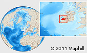 Shaded Relief Location Map of Clare