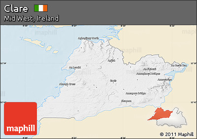 Classic Style Map of Clare, single color outside