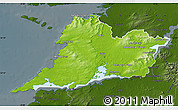 Physical Map of Clare, darken