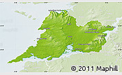 Physical Map of Clare, lighten