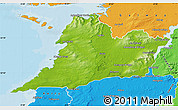 Physical Map of Clare, political outside