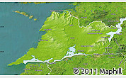 Physical Map of Clare, satellite outside