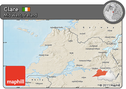 Shaded Relief Map of Clare