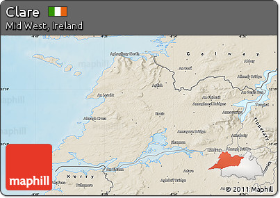 Shaded Relief Map of Clare