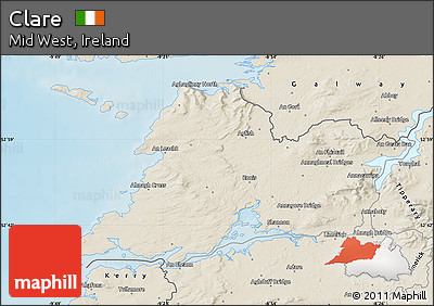 Shaded Relief Map of Clare