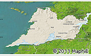 Shaded Relief Map of Clare, satellite outside