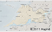 Shaded Relief Map of Clare, semi-desaturated