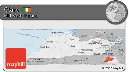 Gray Panoramic Map of Clare