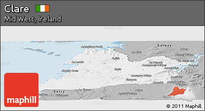 Gray Panoramic Map of Clare