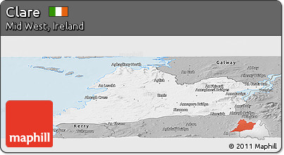 Gray Panoramic Map of Clare