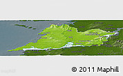 Physical Panoramic Map of Clare, darken