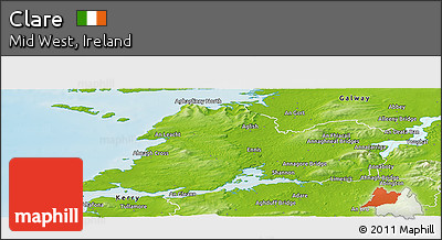 Physical Panoramic Map of Clare