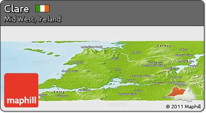 Physical Panoramic Map of Clare