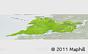 Physical Panoramic Map of Clare, lighten, semi-desaturated