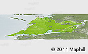 Physical Panoramic Map of Clare, semi-desaturated