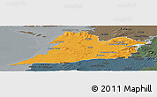 Political Panoramic Map of Clare, darken, semi-desaturated