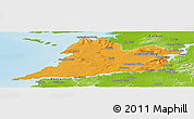 Political Panoramic Map of Clare, physical outside