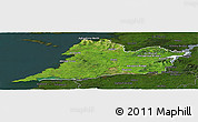 Satellite Panoramic Map of Clare, darken