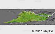 Satellite Panoramic Map of Clare, desaturated