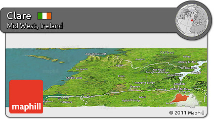 Satellite Panoramic Map of Clare
