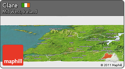 Satellite Panoramic Map of Clare