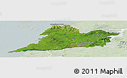 Satellite Panoramic Map of Clare, lighten