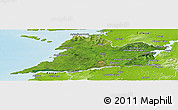 Satellite Panoramic Map of Clare, physical outside