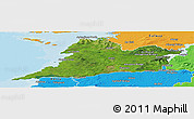 Satellite Panoramic Map of Clare, political outside