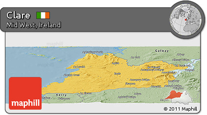 Savanna Style Panoramic Map of Clare