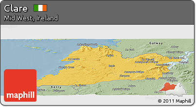 Savanna Style Panoramic Map of Clare