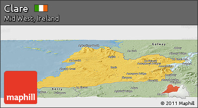 Savanna Style Panoramic Map of Clare