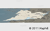 Shaded Relief Panoramic Map of Clare, darken
