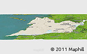 Shaded Relief Panoramic Map of Clare, satellite outside