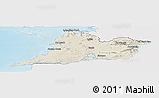 Shaded Relief Panoramic Map of Clare, single color outside