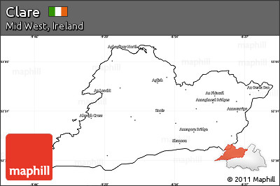 Blank Simple Map of Clare, cropped outside