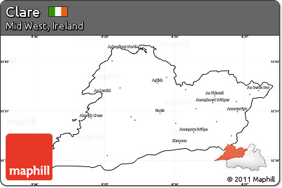 Blank Simple Map of Clare, cropped outside