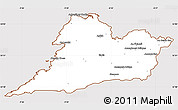 Classic Style Simple Map of Clare, cropped outside