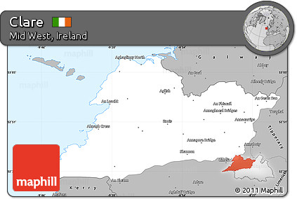 Gray Simple Map of Clare