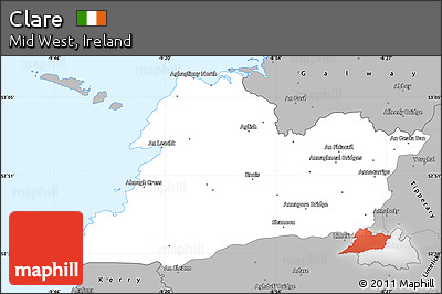 Gray Simple Map of Clare
