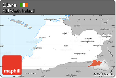 Gray Simple Map of Clare