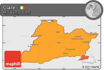 Political Simple Map of Clare, cropped outside